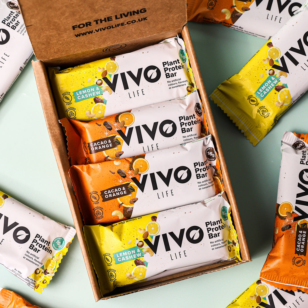 Plant protein bars van Vivo Life Plant protein bars